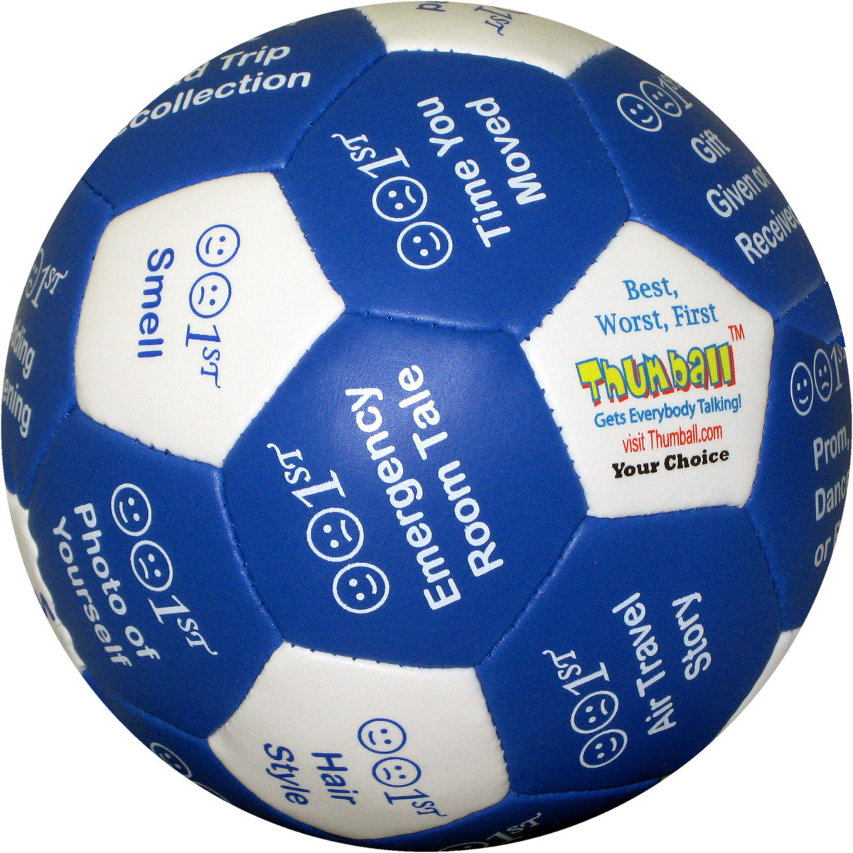 Best, Worst, First (4") Thumball for Learning About Some of Life's Best, Worst and First Events. This is Great for Older Youth and Adults.