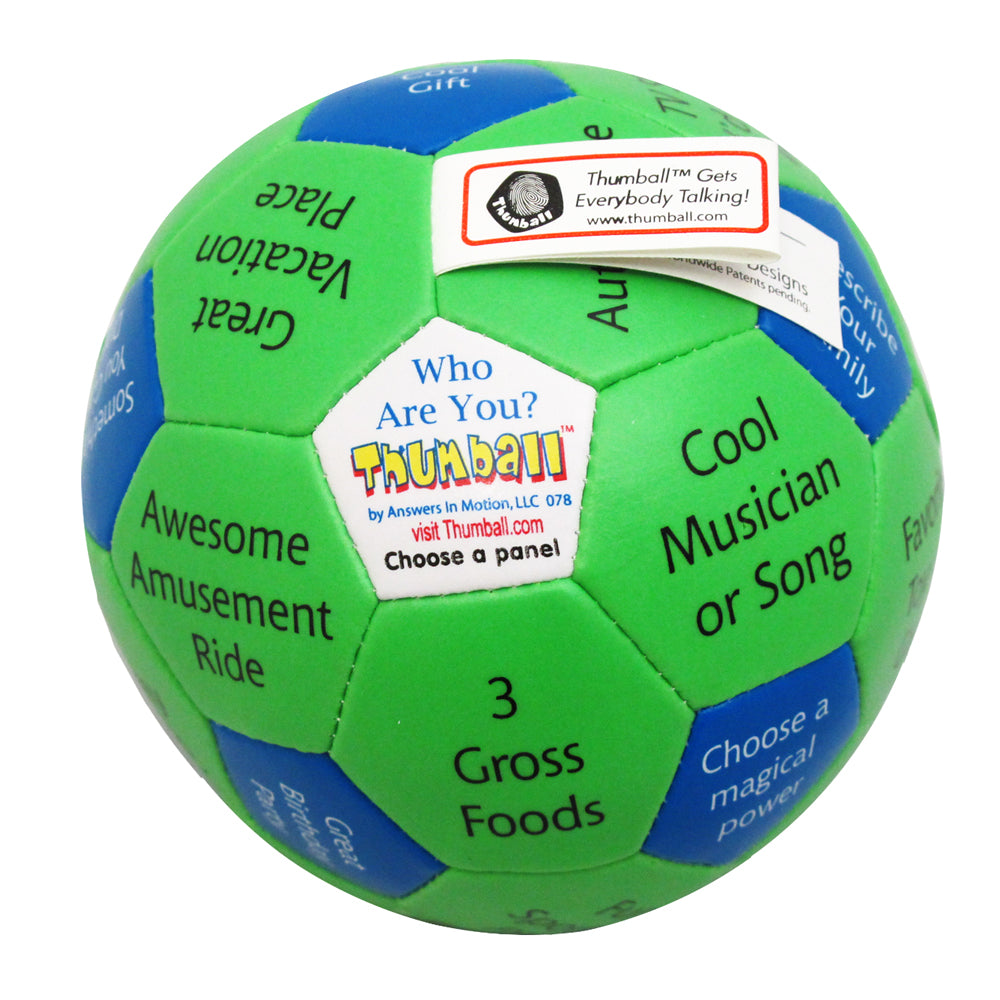 Who Are You Thumball (4") This is a Great Icebreakers and Building Social-Awareness.